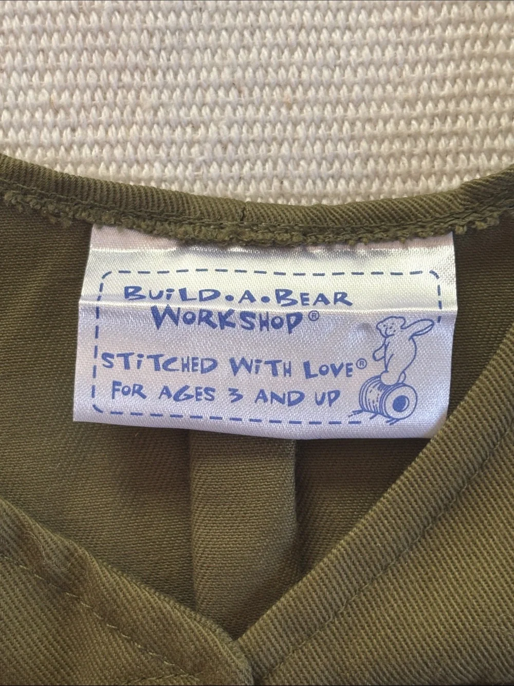 Build a Bear Workshop Fisherman Vest with Wooden Fish